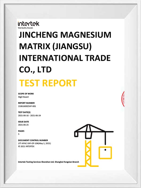 Informe de prueba de la junta de perseverancia MgO